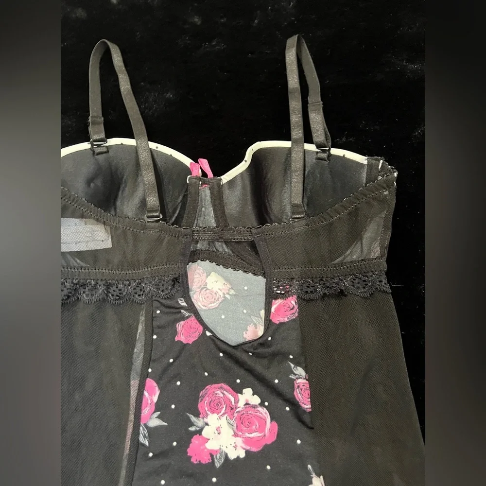 Jessica Simpson Floral & Polka Dot Babydoll Slip Dress - Size Small - Picture 10 of 10